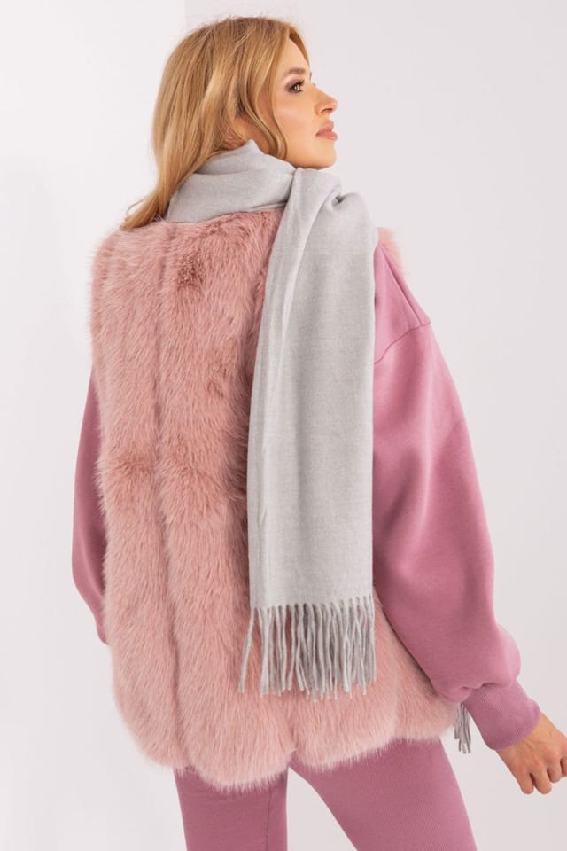 Love Lace Love Lace Women's Warm Long Winter Scarf with Decorative Tassels Fringe in Grey - 3