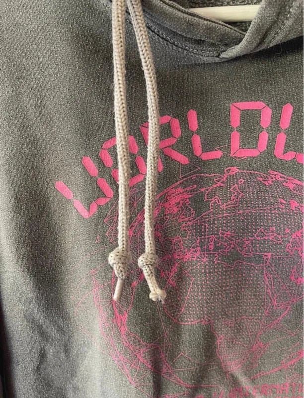 PrettyLittleThing Pretty Little Thing PLT Grey Acid Wash Worldwide Hoodie Women’s Size S