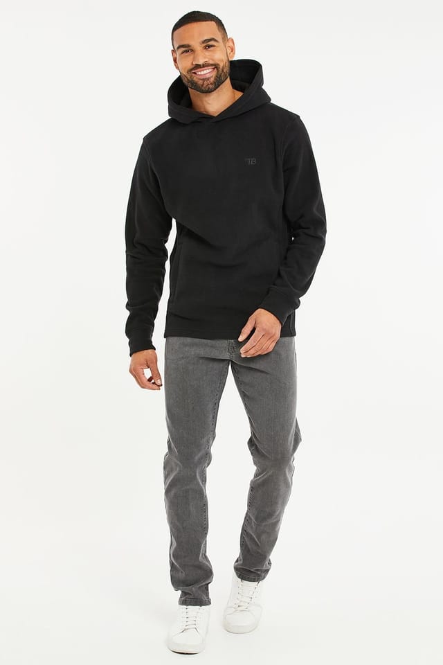 Threadbare Threadbare Men's 'Ryan' Microfleece Overhead Hoodie in Black - 3
