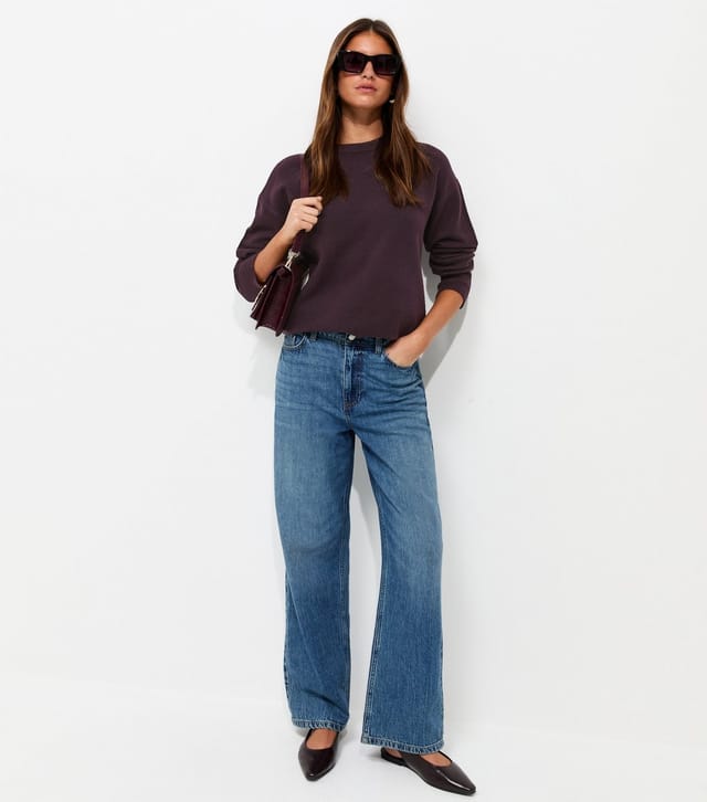New Look Women's Dark Purple Side Split Knitted Jumper New Look - 3