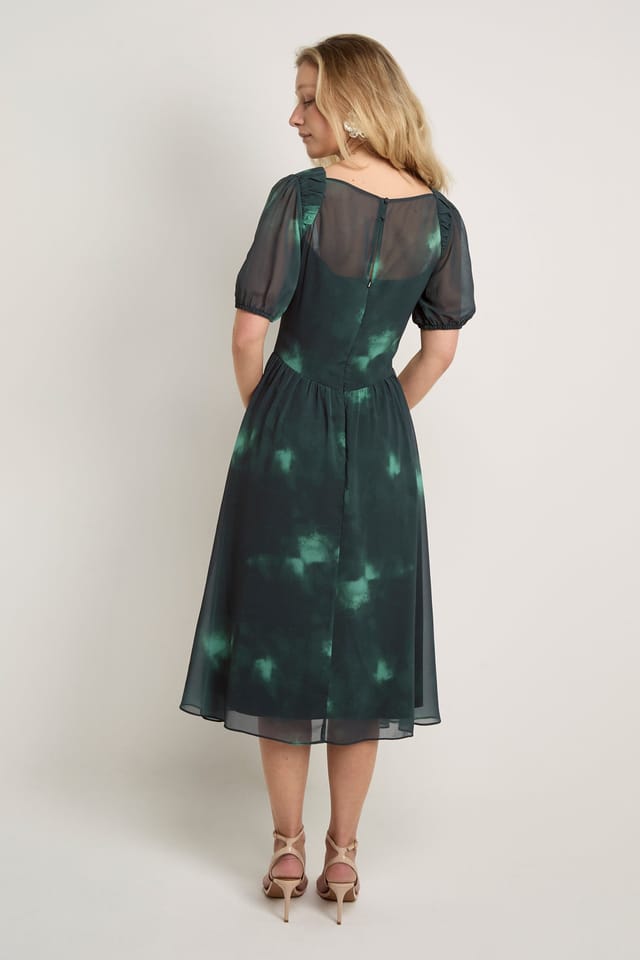 GWD by GEORGE W. DAVIES GWD by GEORGE W. DAVIES Women's GWD Calla Green Printed Midi Dress - 3