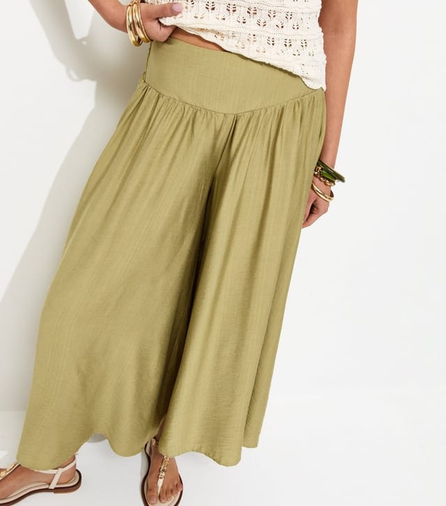 New Look Women's Petite Light Khaki Palazzo Wide Leg Trousers New Look - 2