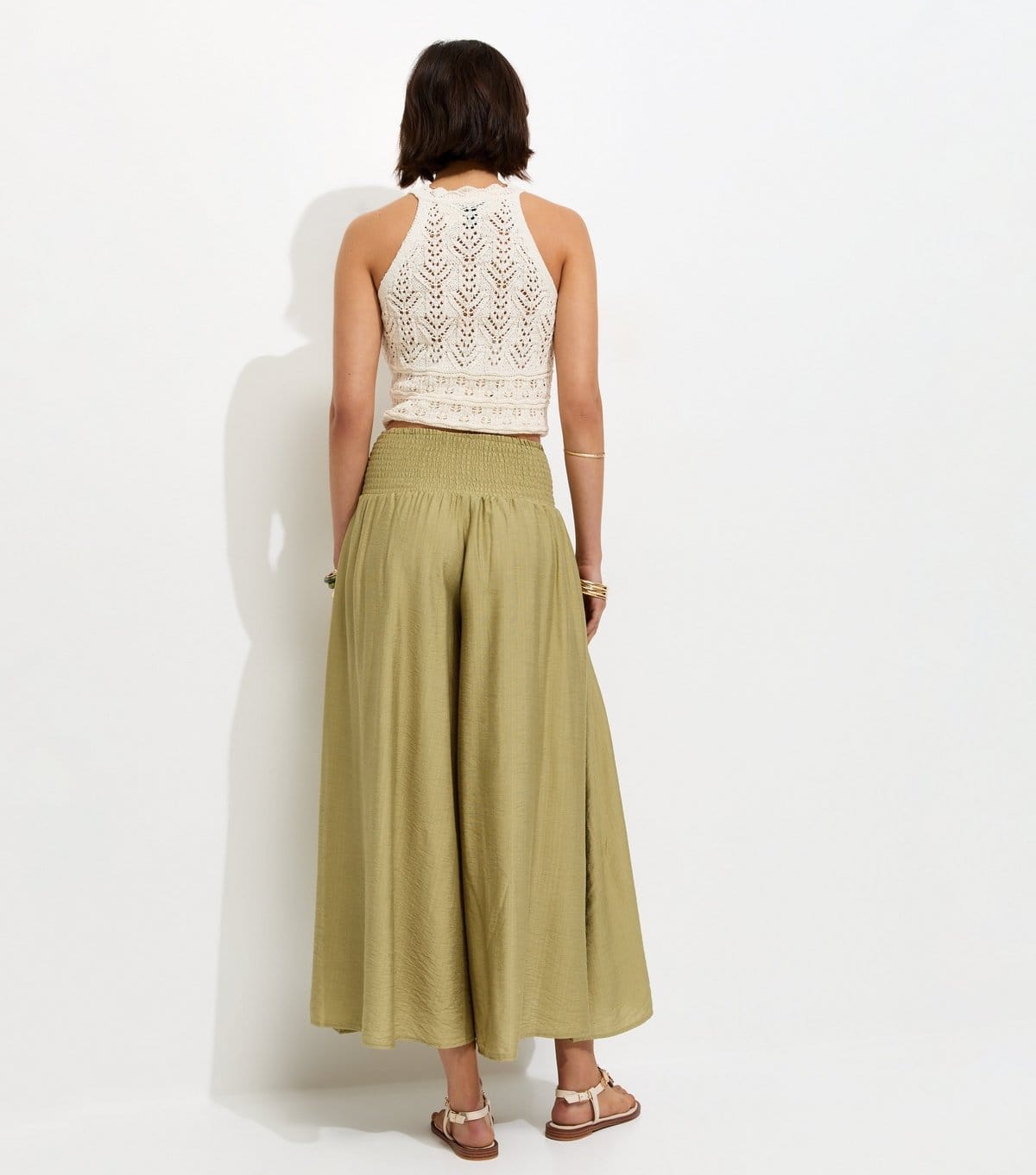 New Look Women's Petite Light Khaki Palazzo Wide Leg Trousers New Look - 4