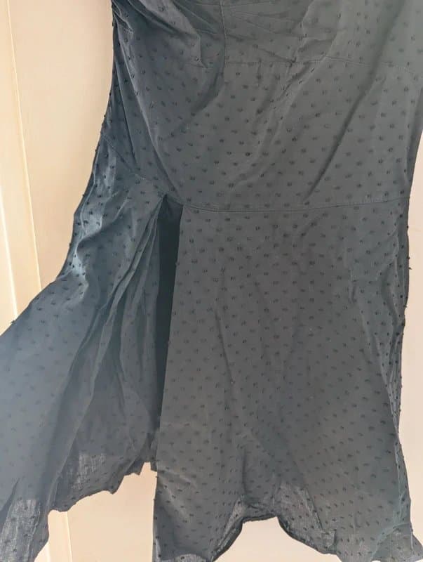 Topshop Kate Moss Topshop Black One Shoulder Dress, party dress, Dobby Spot Size 10