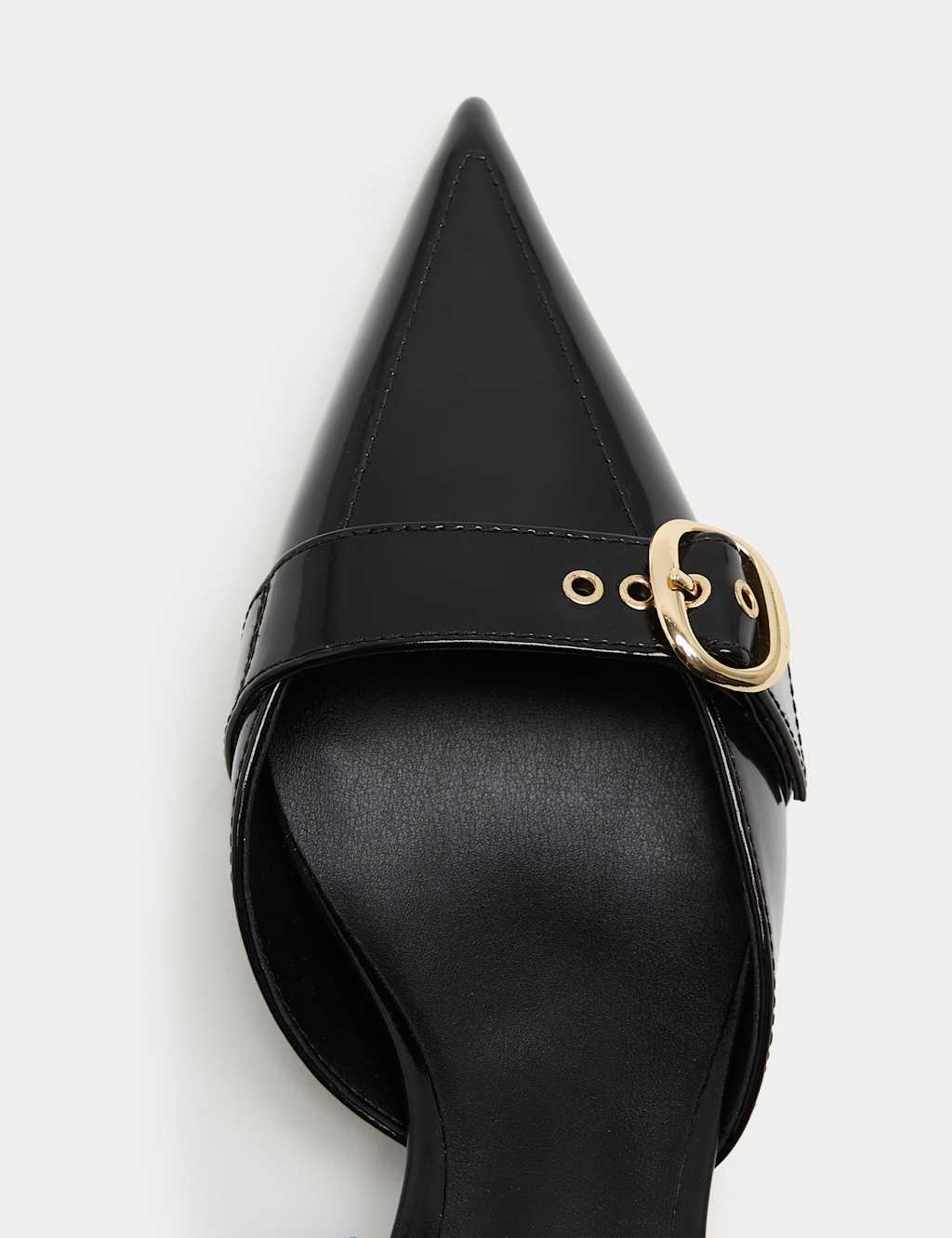 Marks & Spencer M&S Leather Kitten Heel Slingback Shoes Black - 2