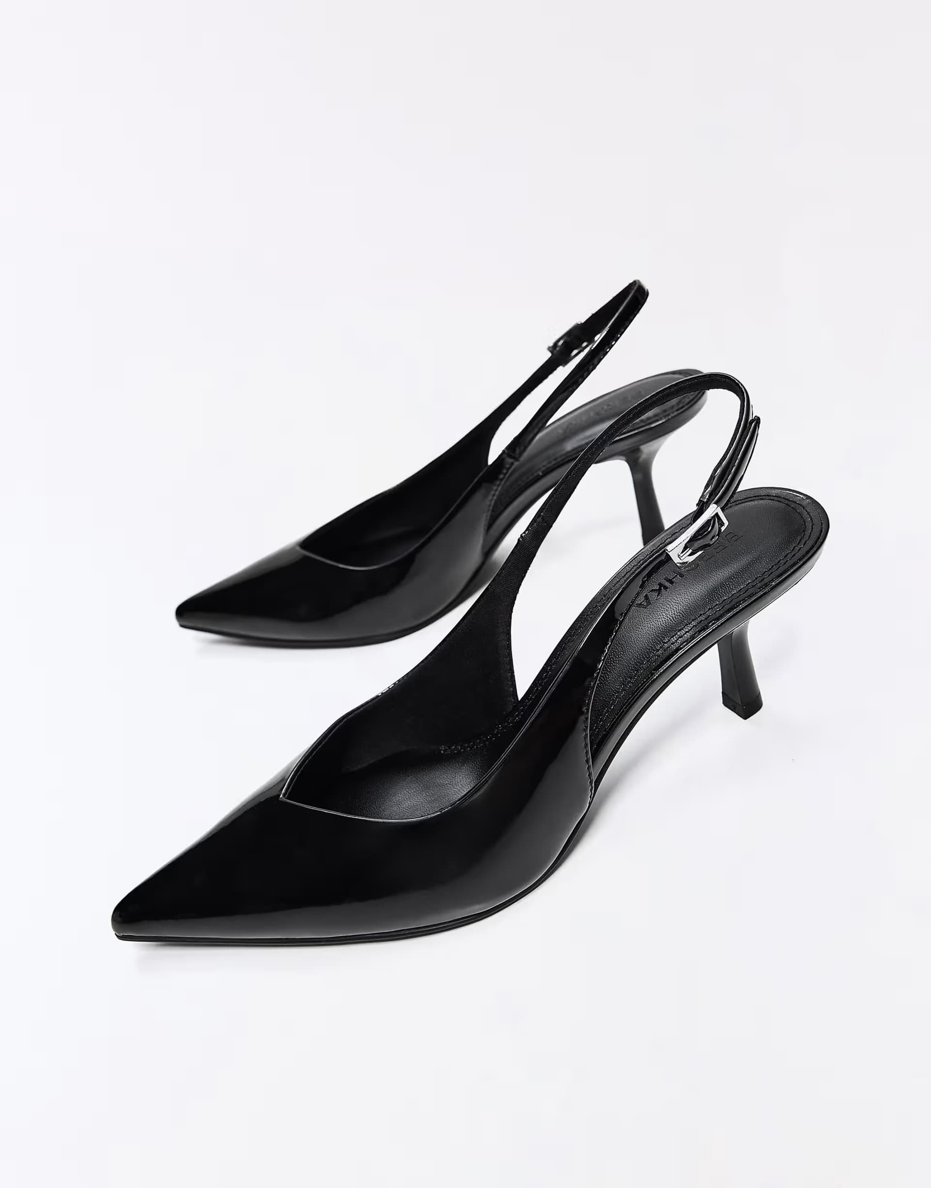 ASOS Bershka Kitten heel shoes in black