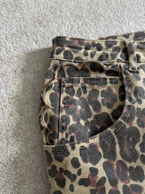 Never Fully Dressed Leopard Print Wide Leg Jeans