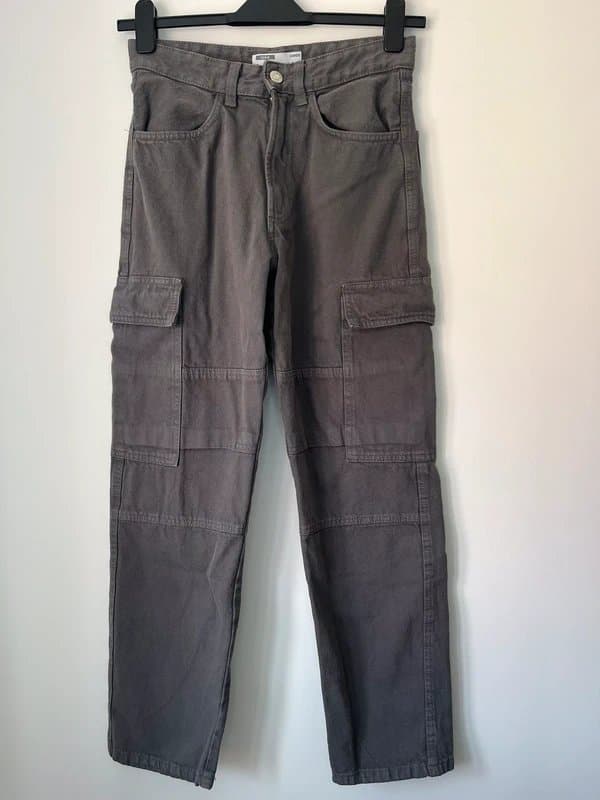 Bershka Bershka denim grey cargo pants