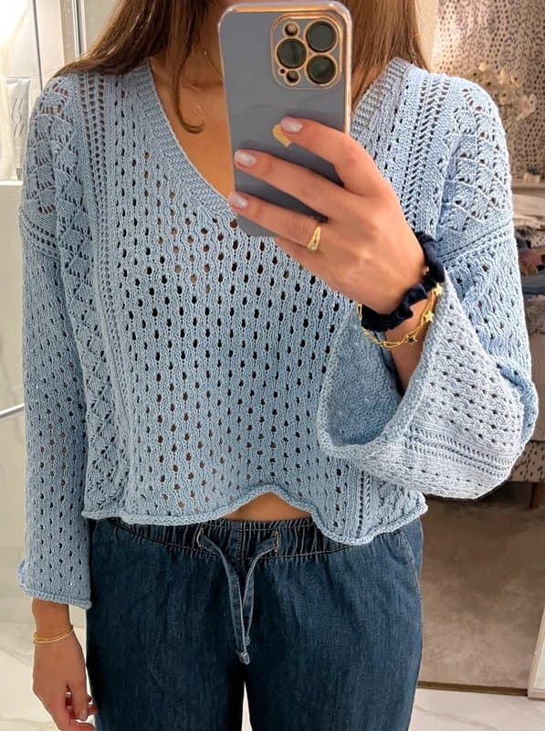 ASOS Blue crochet asos jumper size 8