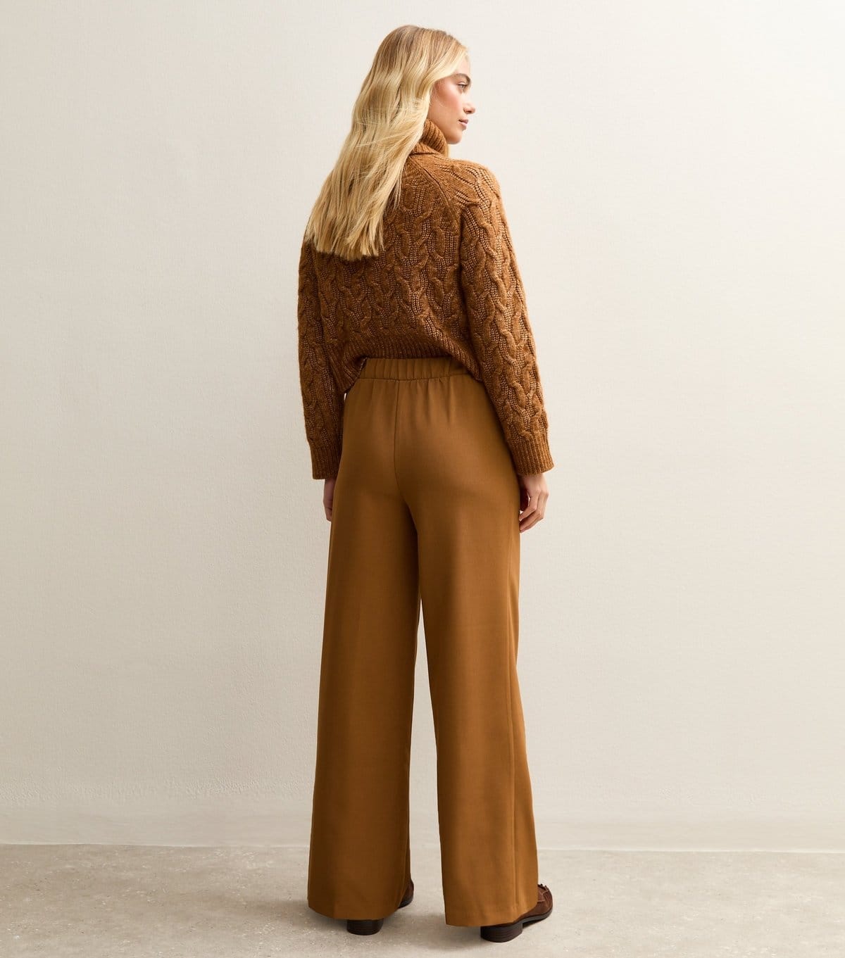 New Look Women's Light Brown Pull On Wide Leg Trousers New Look - 4