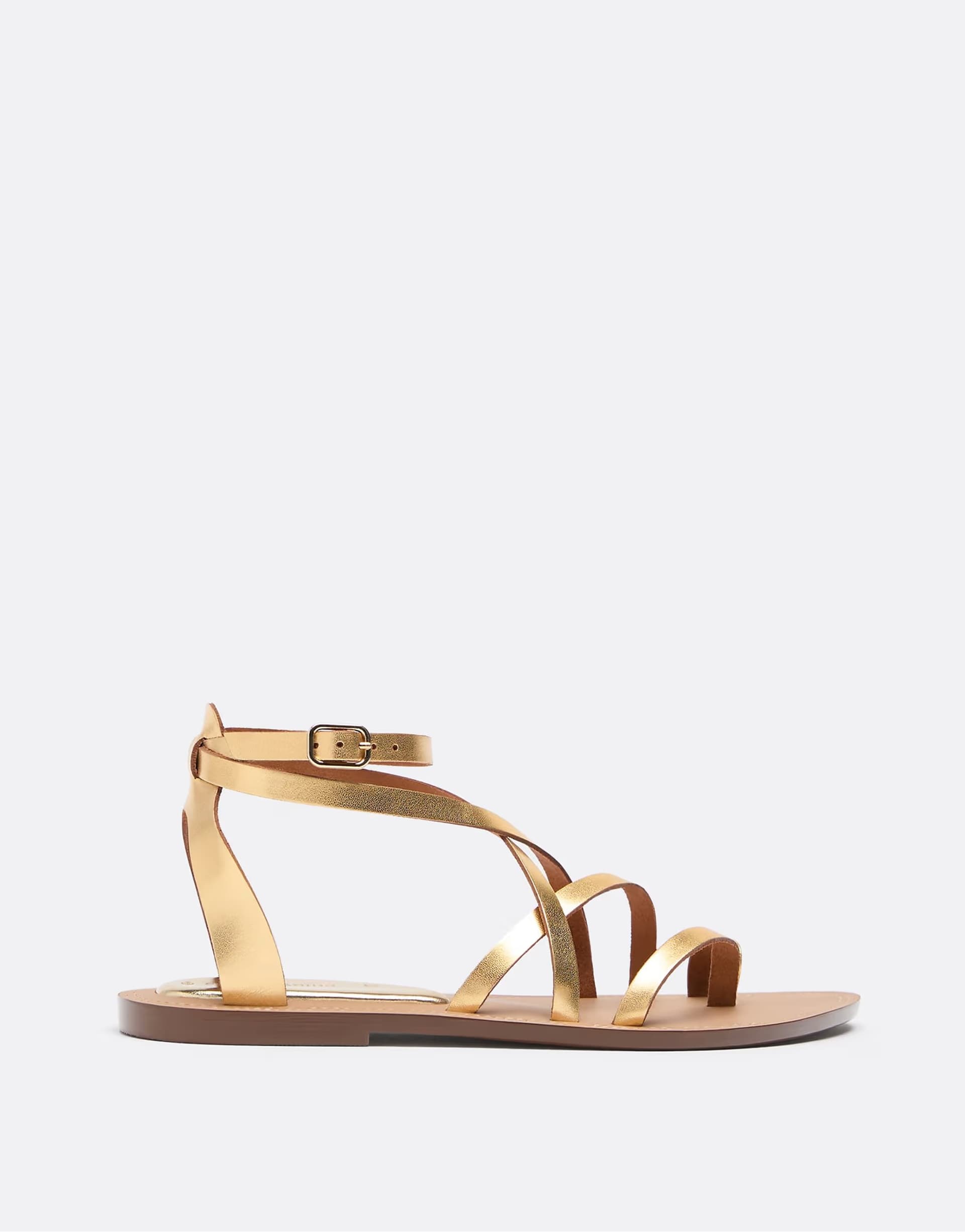 ASOS ASOS Gold Metallic Tie-Up Sandals