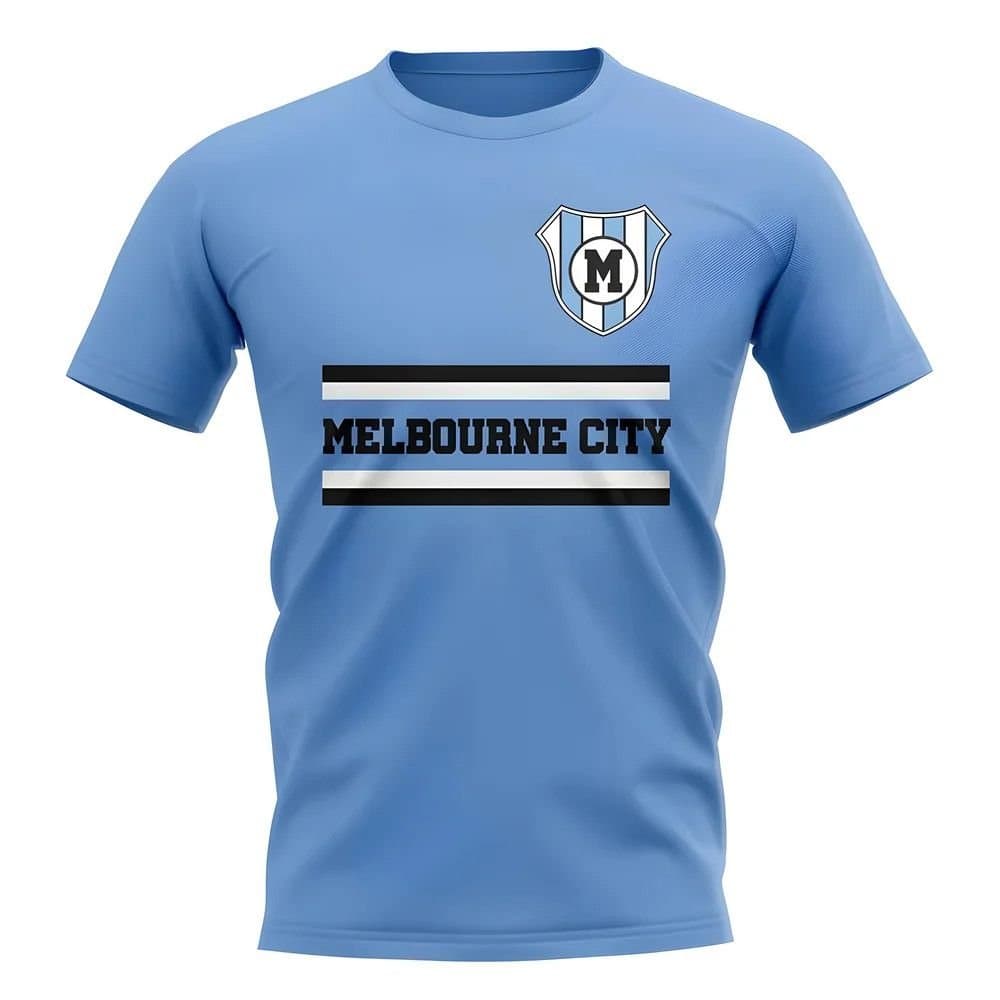 Melbourne City Melbourne City Men's Personalised Core Football Club T-Shirt Sky in Light Blue