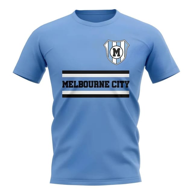 Melbourne City Melbourne City Men's Personalised Core Football Club T-Shirt Sky in Light Blue - 2
