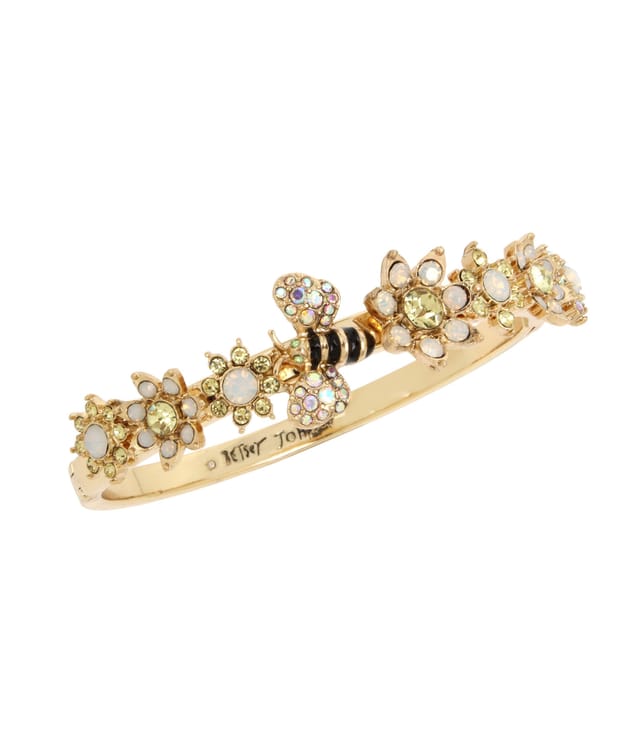 Betsey Johnson Betsey Johnson Women's Bumble Bee & Flower Bangle Bracelet in Lemon - 2
