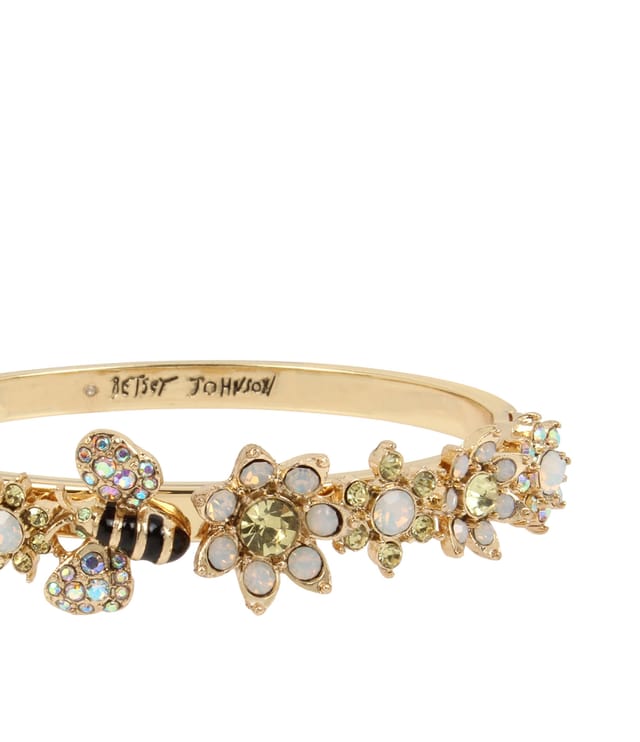 Betsey Johnson Betsey Johnson Women's Bumble Bee & Flower Bangle Bracelet in Lemon - 3