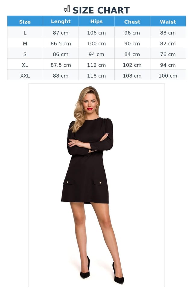 Love Lace Love Lace Women's Timeless Mini Dress with Metal Button Patches in Black - 3