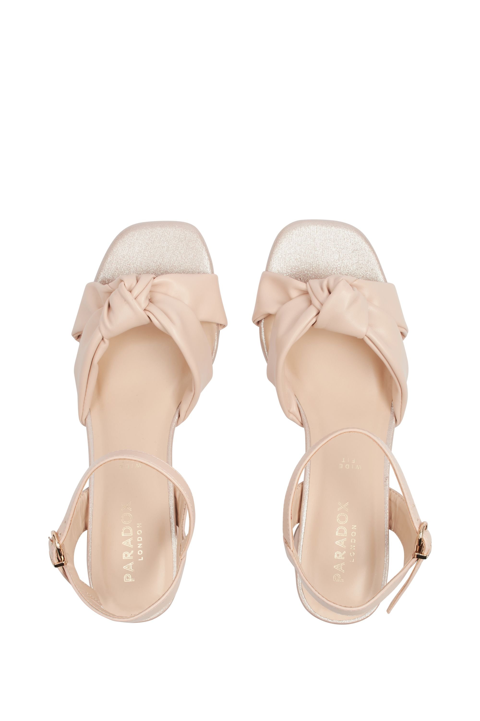 Paradox London Paradox London Women's 'Nalani' Wide Fit Block Heel Sandal in Nude - 3