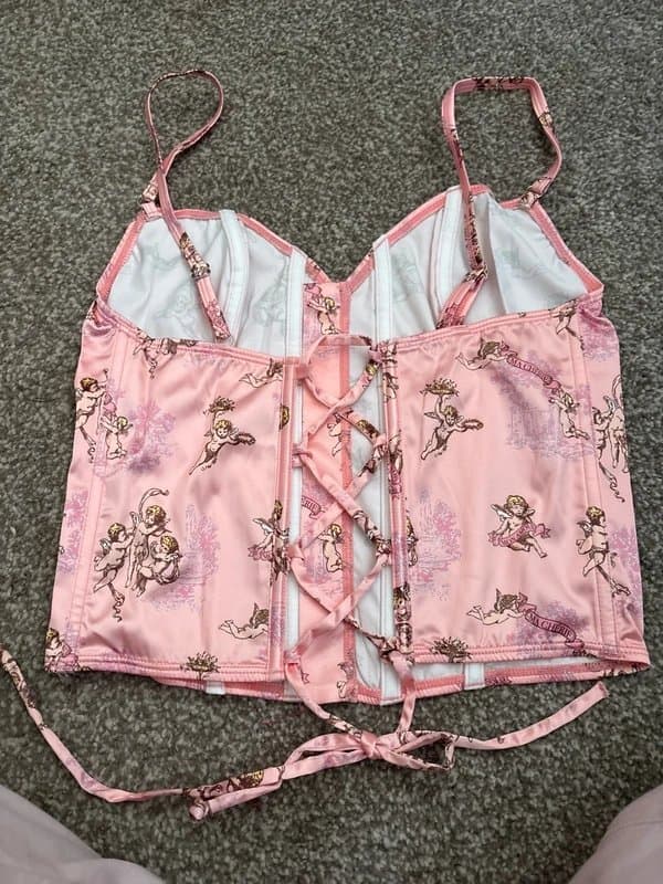 ASOS Design ASOS design Size 12 pink satin corset top.