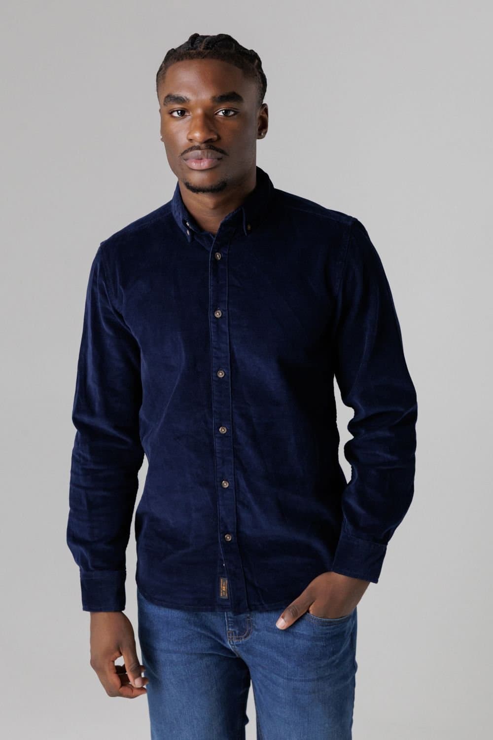 Tokyo Laundry Tokyo Laundry Blue Corduroy Long Sleeve Shirt