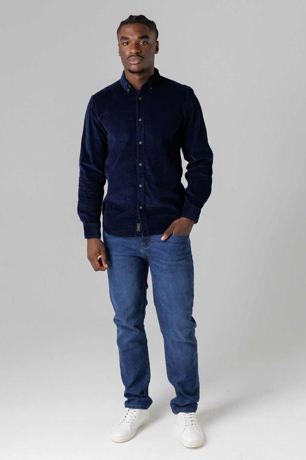 Tokyo Laundry Tokyo Laundry Men's Cotton Long Sleeve Corduroy Button-up Shirt in Blue - 4