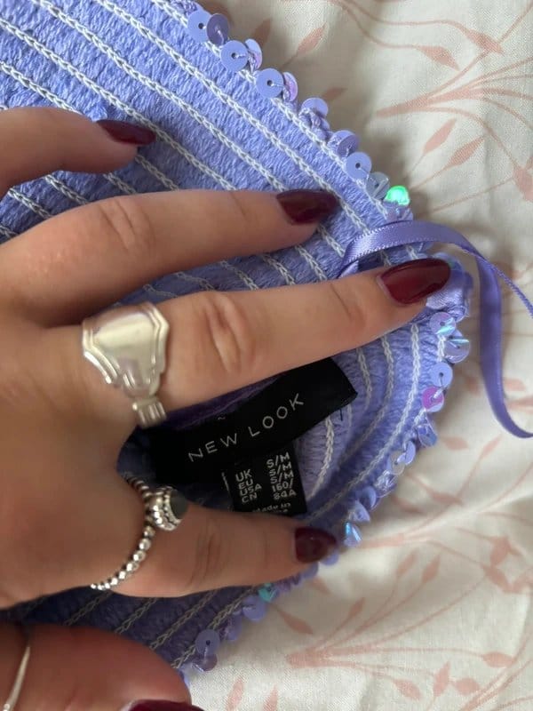 New Look Purple Sequin Top