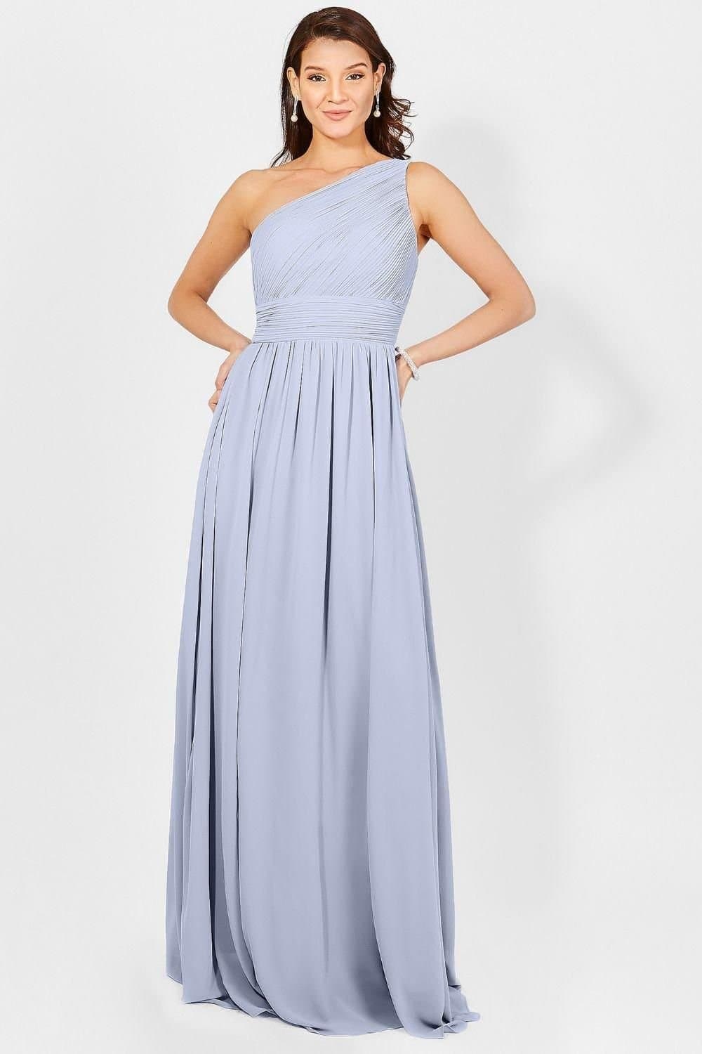 KRISP KRISP Women's One Shoulder Evening Maxi Dress in Blue