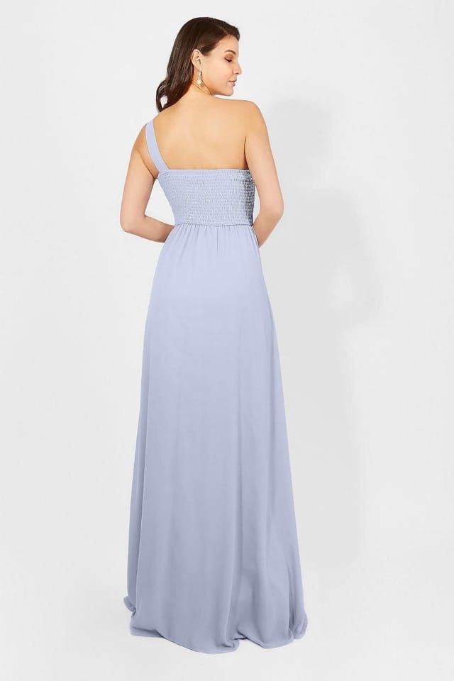 KRISP KRISP Women's One Shoulder Evening Maxi Dress in Blue - 3