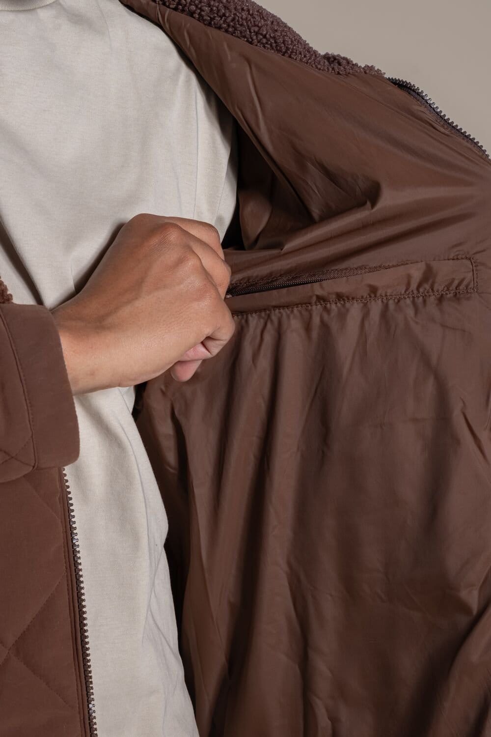 Craghoppers Craghoppers Women's Fairfield Borg Water-Repellent Hybrid Fleece Jacket in Brown - 4