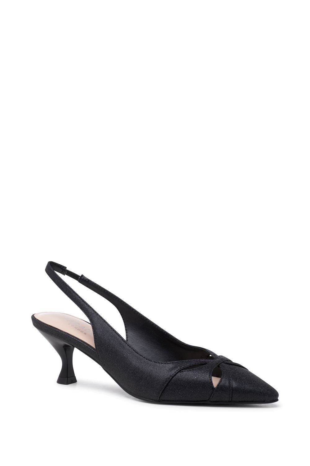 Paradox London Paradox London Women's 'Tegan' Mid Heel Sling Back Courts in Black - 2