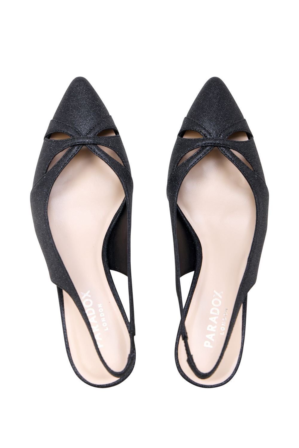 Paradox London Paradox London Women's 'Tegan' Mid Heel Sling Back Courts in Black - 3