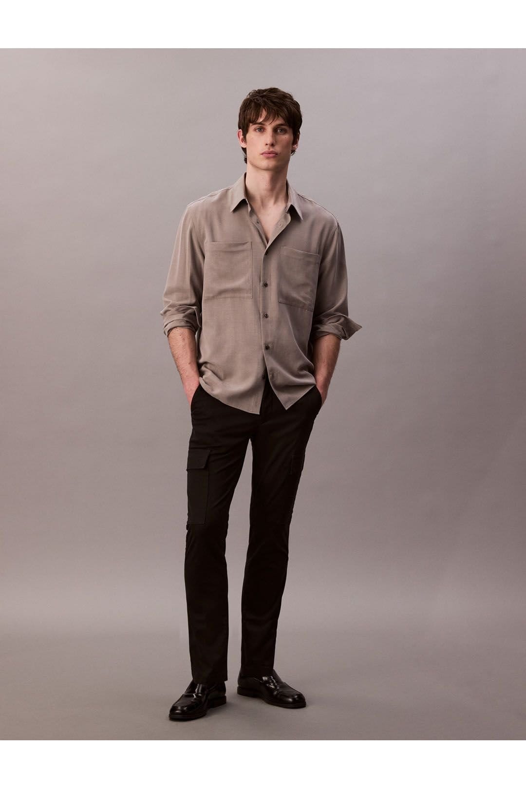 Calvin Klein Calvin Klein Men's Slim Cotton Stretch Cargo Black - 4