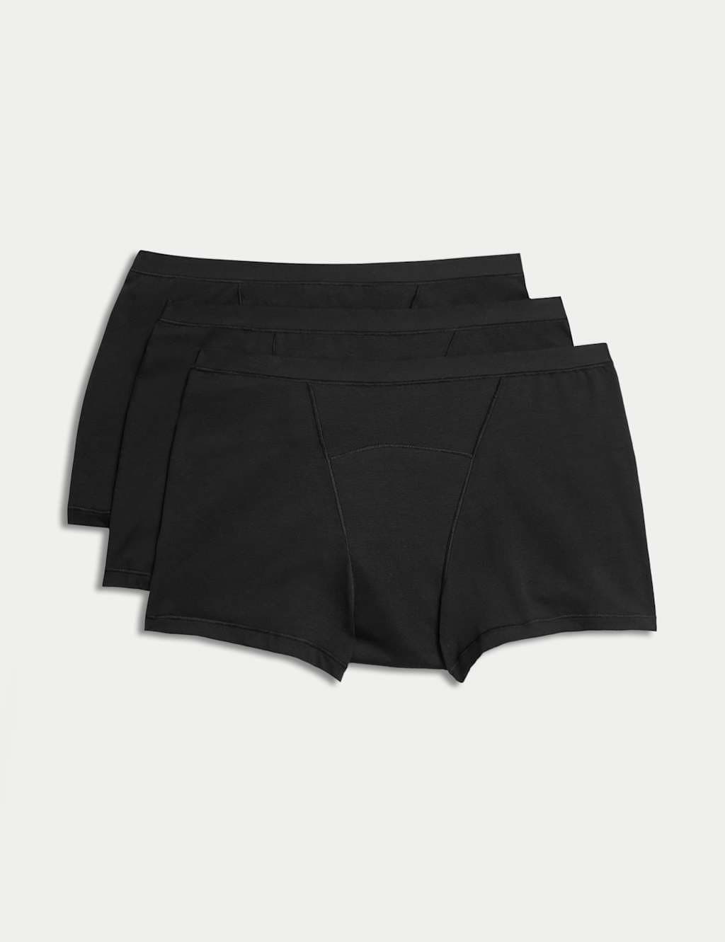 Marks & Spencer M&S 3pk Heavy Absorbency First Period Boy Shorts Black