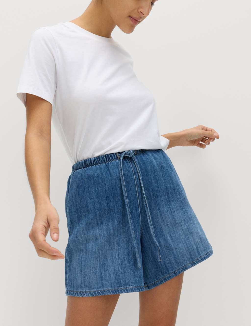 Marks & Spencer M&S Medium Indigo Cotton-Rich Denim Shorts