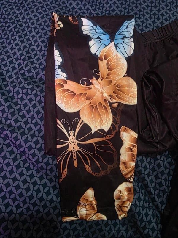 New Look Black butterfly leggings.