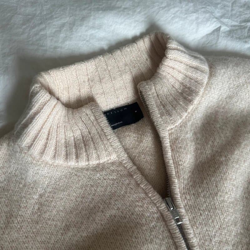 ASOS Design ASOS design cream knit zip cardigan