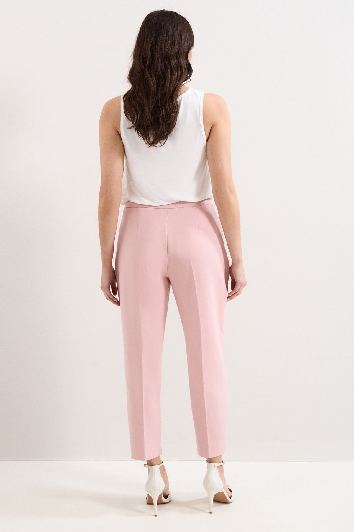 Phase Eight Phase Eight Women's Petite Fara Slim Tapered Trousers in Baby Pink - 4
