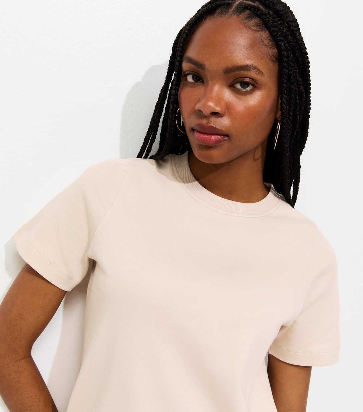 New Look New Look Stone Heavyweight Cotton T-Shirt