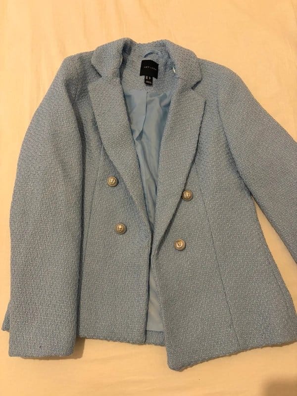 New Look Light Blue Smart Blazer Size 8
