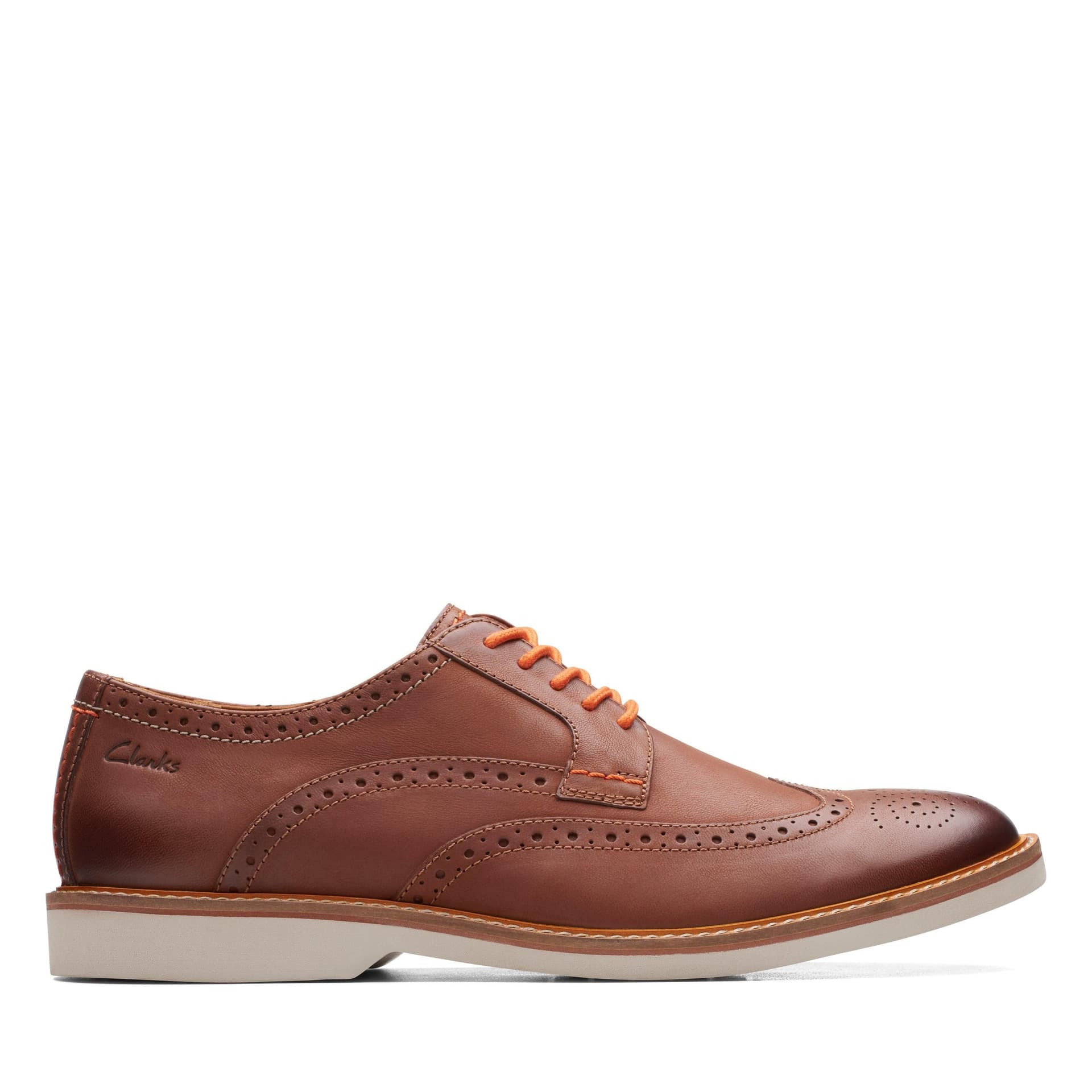 Clarks Clarks Men's Atticus LT Limit Dark Tan Leather Brogues in Brown