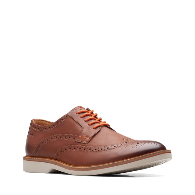 Clarks Clarks Men's Atticus LT Limit Dark Tan Leather Brogues in Brown - 2