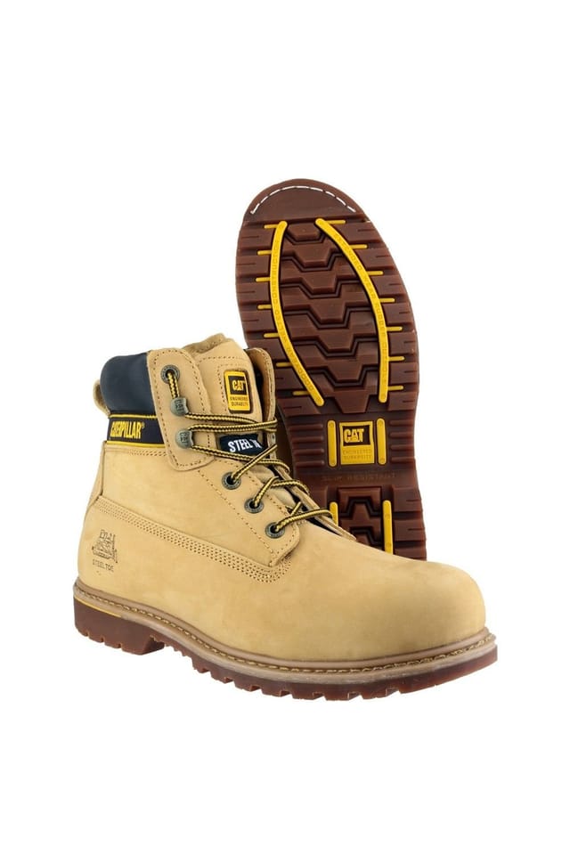 Caterpillar Caterpillar Men's 'Holton' Leather Safety Boots in Camel - 3