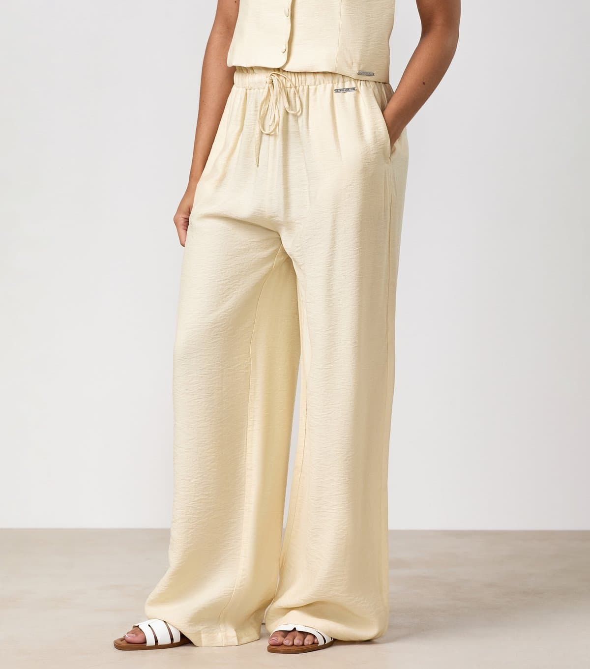 Gym King Women's Light Yellow Wide Leg Trousers Gym King New Look