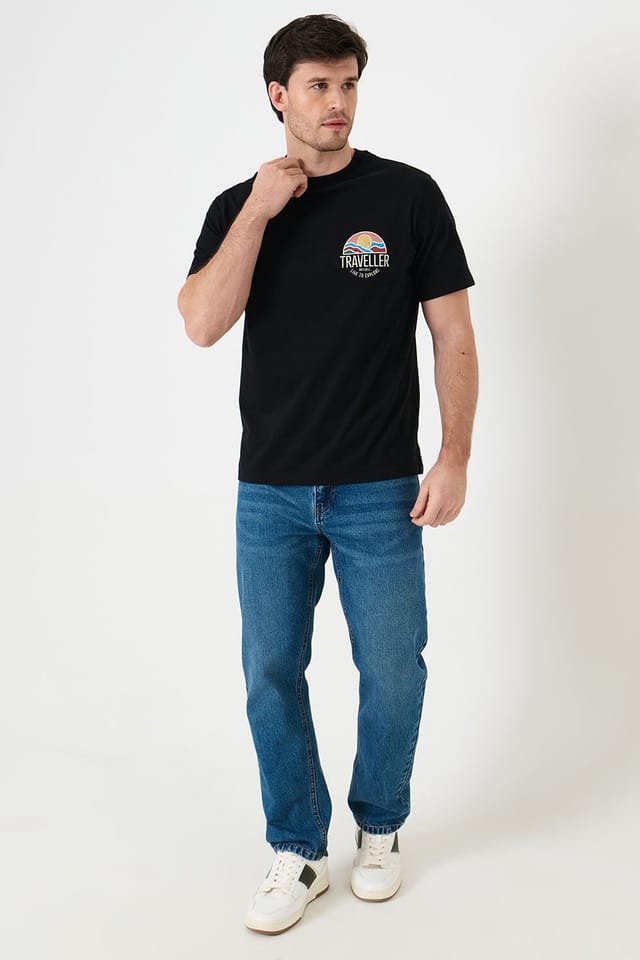 Saltwell Saltwell Men's Graphic Print Cotton T-Shirt in Black - 3