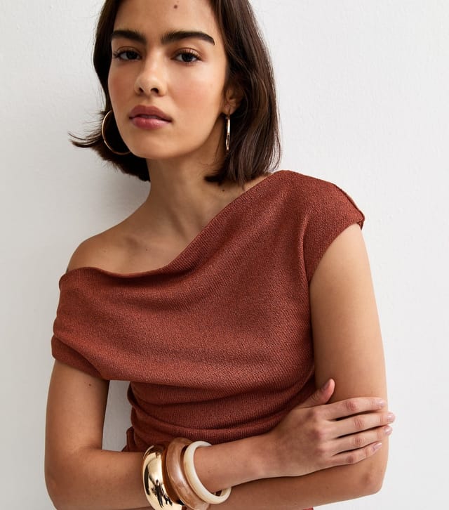 New Look Women's Dark Red Twisted Off The Shoulder Top New Look - 2