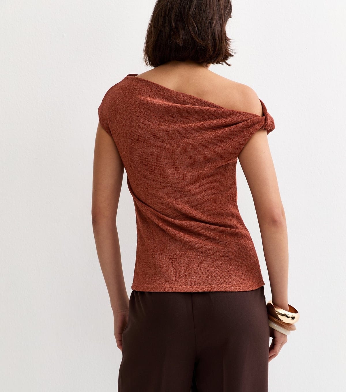 New Look Women's Dark Red Twisted Off The Shoulder Top New Look - 4