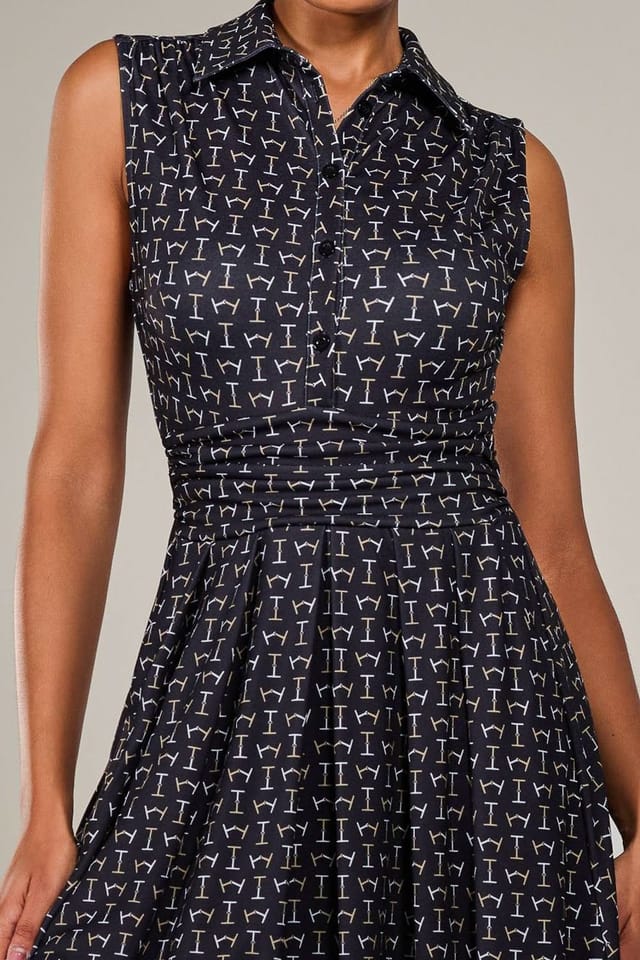 Jolie Moi Jolie Moi Women's Button Sleeveless Midi Dress in Black - 3
