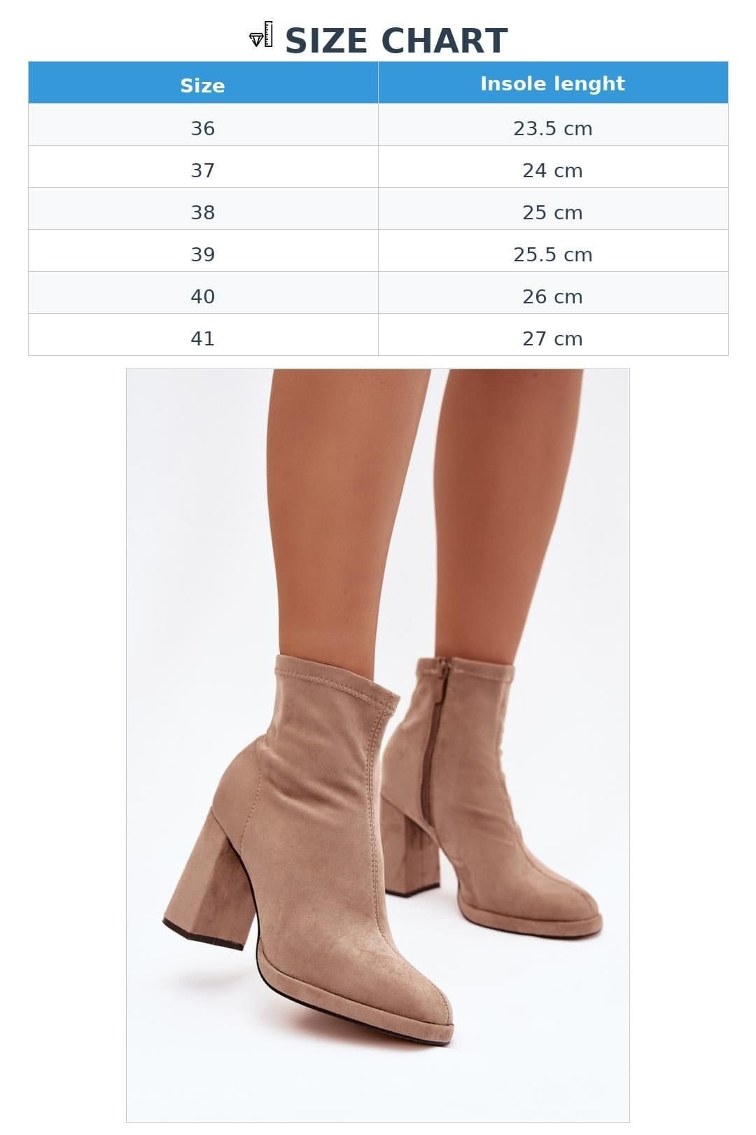 Love Lace Love Lace Women's Ankle Heel Boots Suede Zipper Closure Drative Stitch in Beige - 4