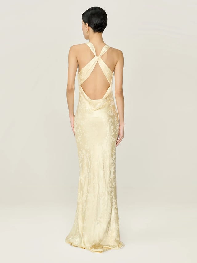 OMNES Jai Jacquard Dress in Double Cream - 3