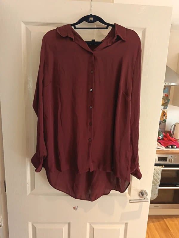 New Look Silk burgundy shirt