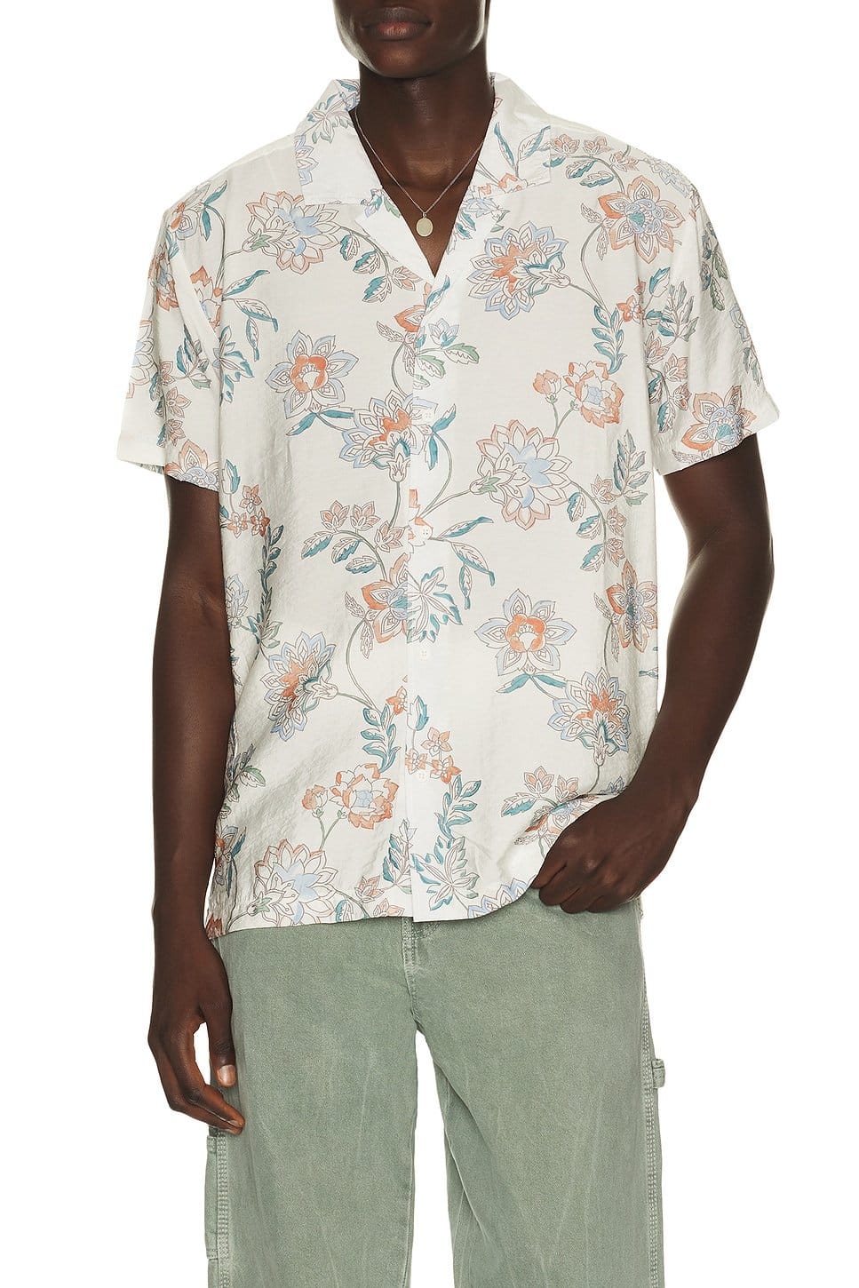 Revolve Textured Camp Shirt in Ivory